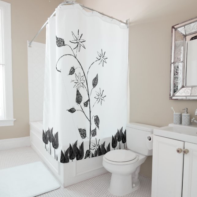 Shower curtain sunflowers (In Situ)