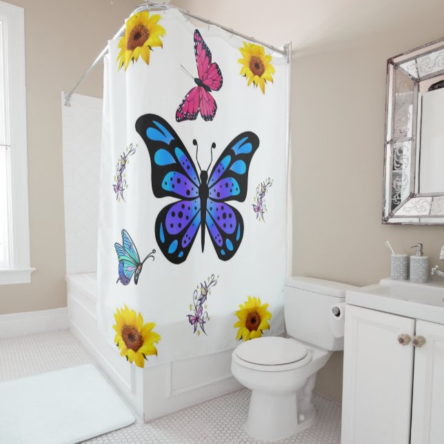 Shower curtain sunflowers (In Situ)