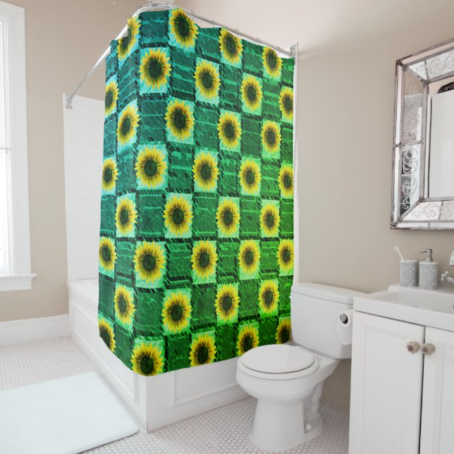 Shower curtain sunflowers (In Situ)