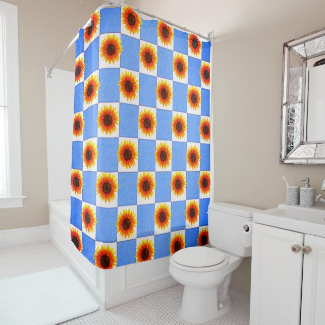 Shower curtain sunflowers (In Situ)