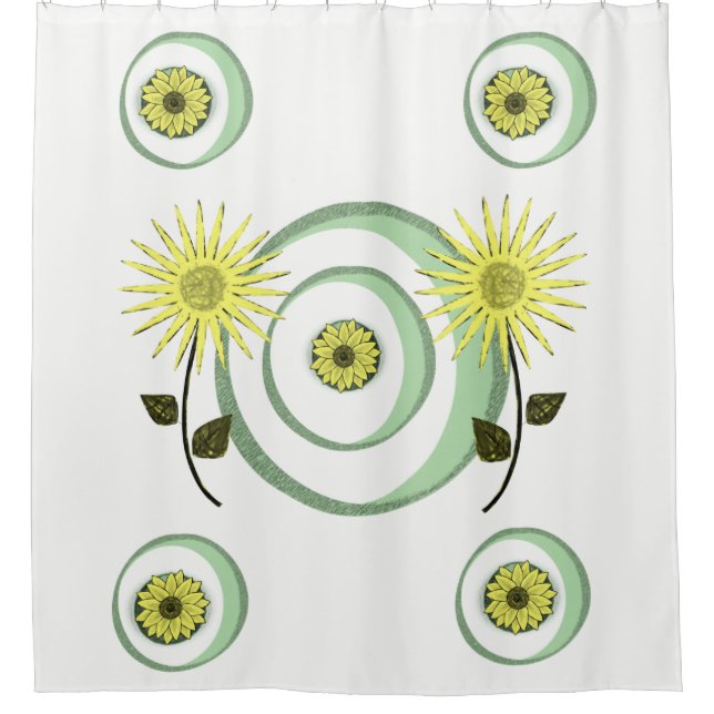 Shower curtain sunflowers (Front)