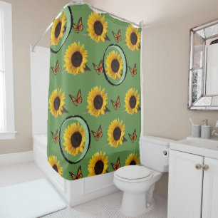 Shower curtain sunflowers
