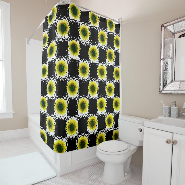 Shower curtain sunflowers (In Situ)