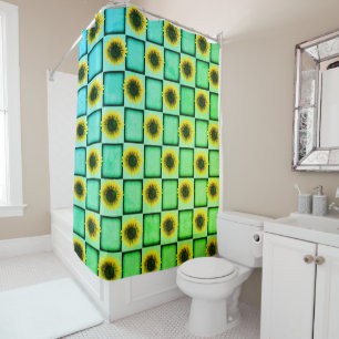 Shower curtain sunflowers