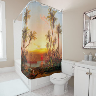 Shower Curtain Sunset palm trees
