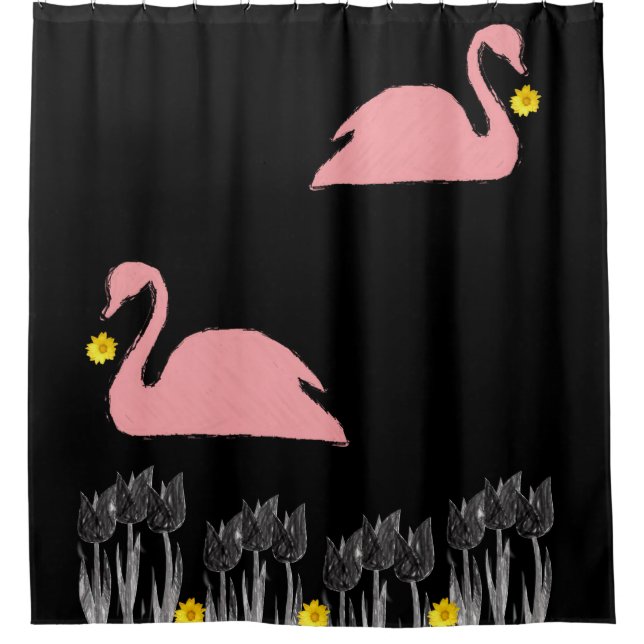 Shower curtain swans (Front)