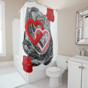 Shower curtain valentines