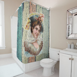 Shower Curtain Victorian Green