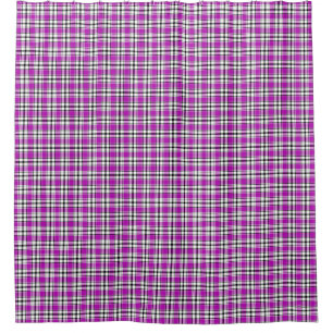 Shower Curtain Violet Blue Green Plaid HAMbyWG