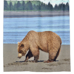 Shower Curtain w/ grizzly bear