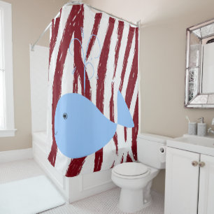 Shower curtain whales