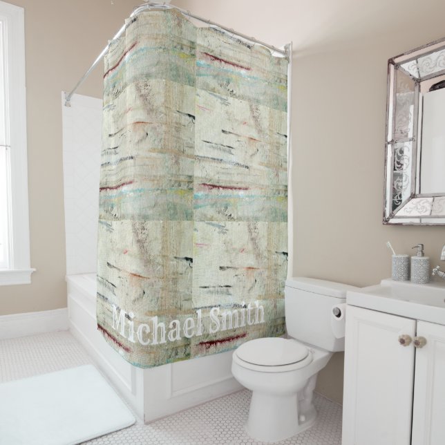 Shower Curtain White Vintage (In Situ)