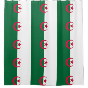 Shower Curtain with Flag of Algeria