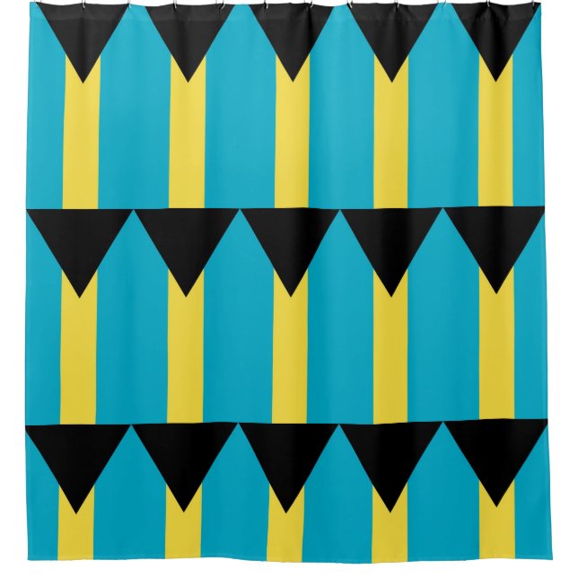Shower Curtain with Flag of Bahamas (Front)