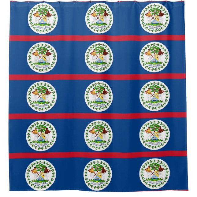 Shower Curtain with Flag of Belise (Front)