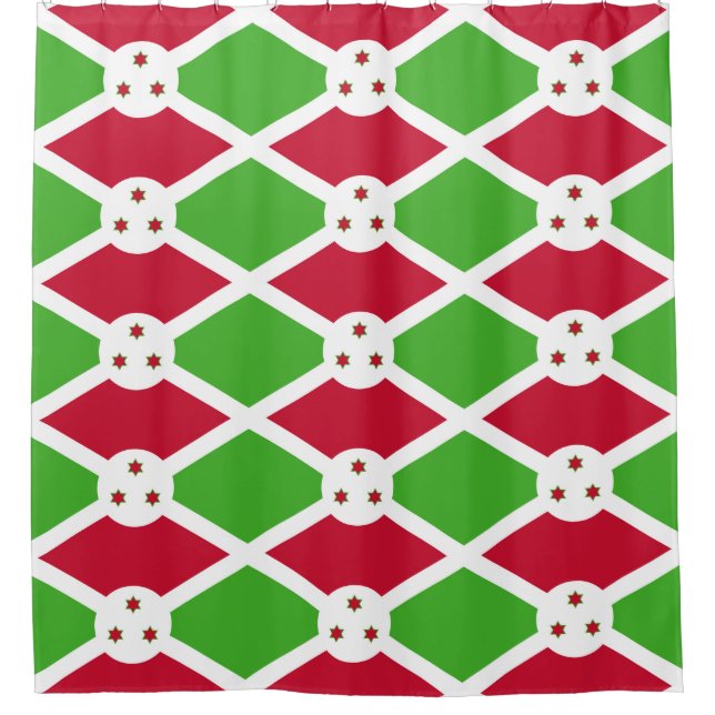 Shower Curtain with Flag of Burundi (Front)