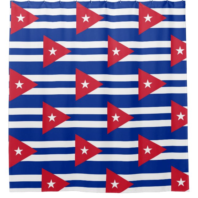 Shower Curtain with Flag of Cuba (Front)