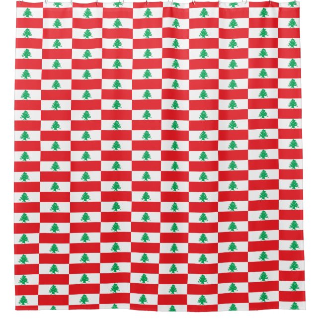 Shower Curtain with Flag of Lebanon (Front)