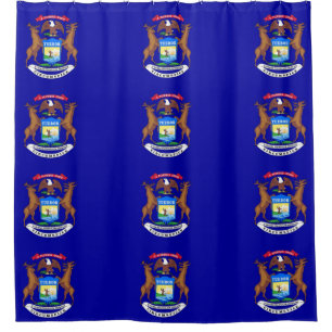 Shower Curtain with Flag of Michigan, USA