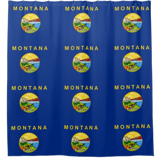 Shower Curtain with Flag of Montana, USA (Front)
