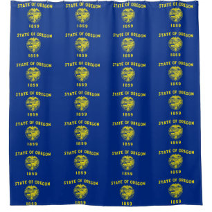 Shower Curtain with Flag of Oregon State, USA