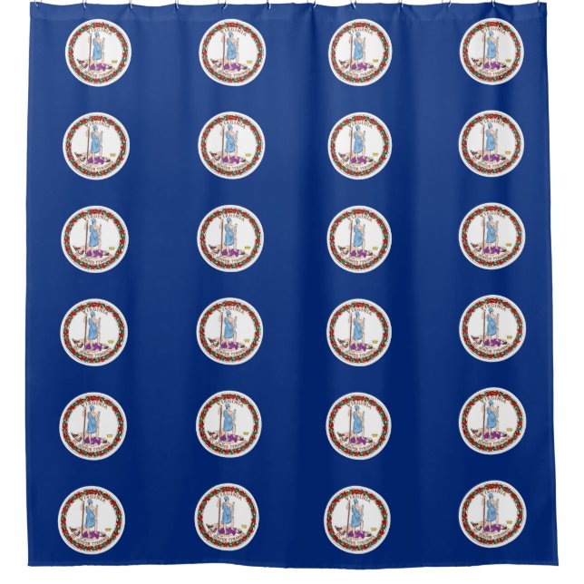 Shower Curtain with Flag of Virginia State, USA (Front)