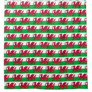 Shower Curtain with Flag of Wales, UK