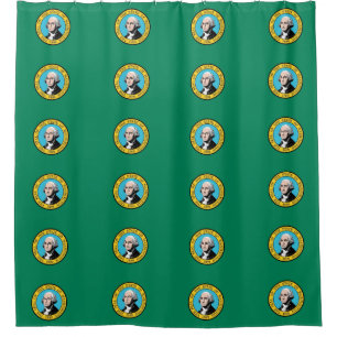 Shower Curtain with Flag of Washington State, USA