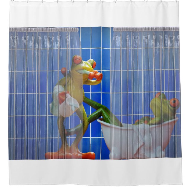 Shower Curtain with Frogs motive (Front)