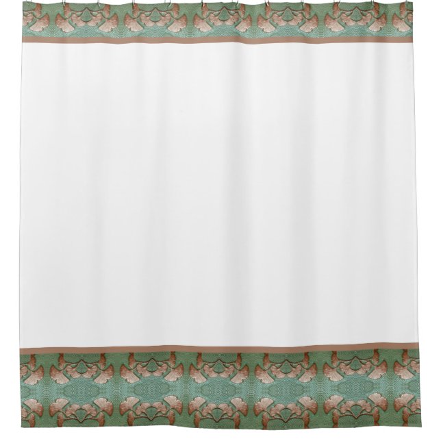 Shower Curtain with Gingko Leaf border (Front)