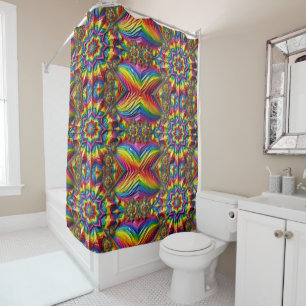 Shower Curtain with LGBTQ Colours