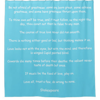 Shower Curtain with Shakespeare's Quotes