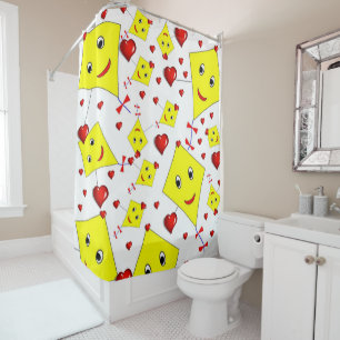 Shower Curtain Yellow Kites