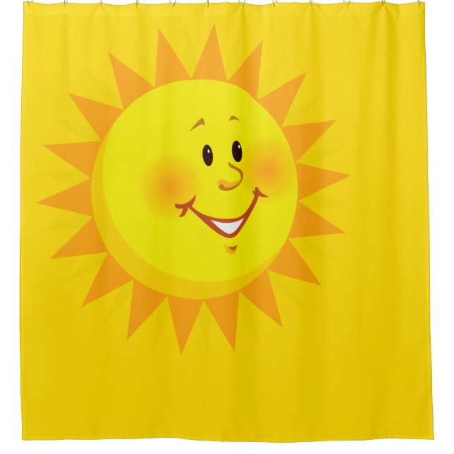 Shower Curtain Yellow Sunshine (Front)