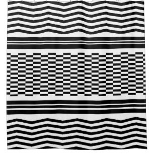Shower Curtain/Zig Zags and Checkered Curtain