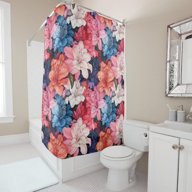 shower curtains floral background (In Situ)
