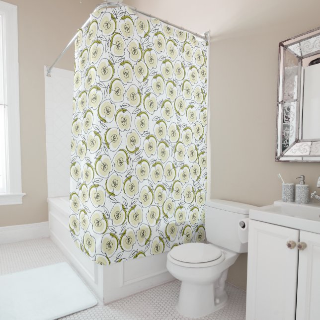 Shower Curtains with apple. (In Situ)