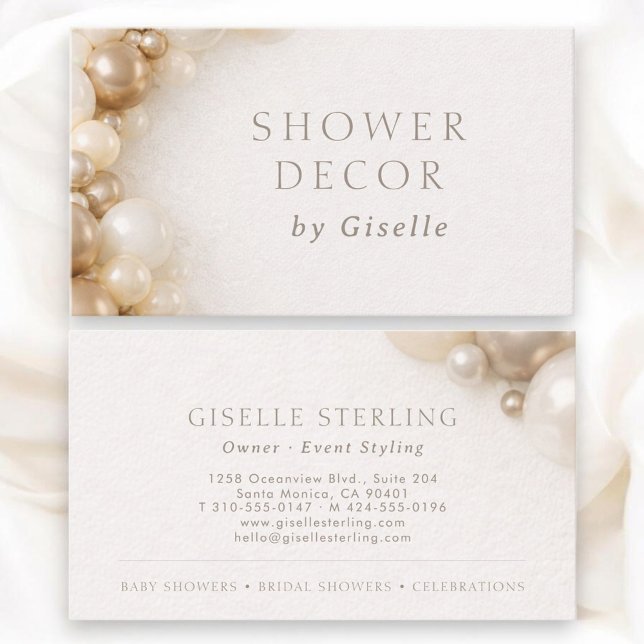 Shower Decor Party Decorating Business Card (Creator Uploaded)