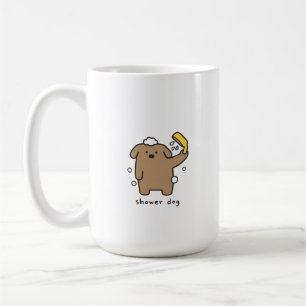Shower Dog Brown Poodle Bath Time Kawaii Coffee Mug