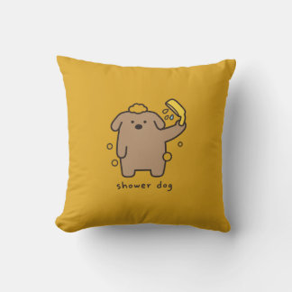 Shower Dog Brown Poodle Bath Time Kawaii Cushion