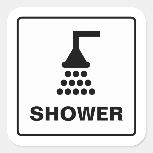 Shower facility symbol icon sign stickers (Front)