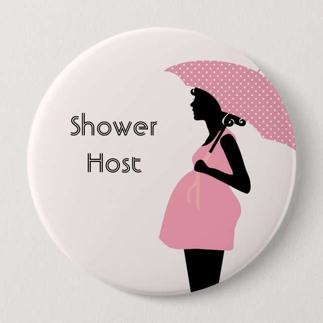 "Shower Host" Baby Shower Button (Front)