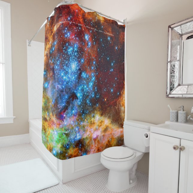 Shower in starlight from a Stellar Nursery Shower Curtain (In Situ)
