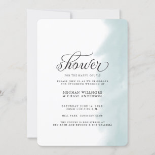 Shower Invite   Teal Green Watercolor Stroke