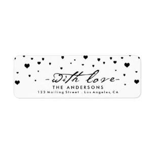 Shower of Hearts Modern Valentine's Day Return Address Label