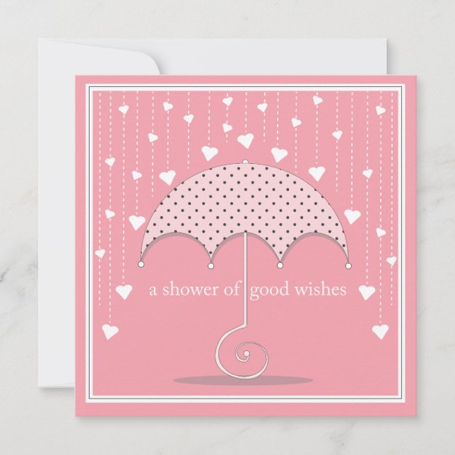 Shower of Hearts Pink Bridal Shower Invitation (Front)