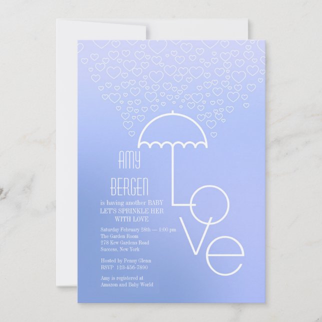 Shower of Love Blue Invitation (Front)