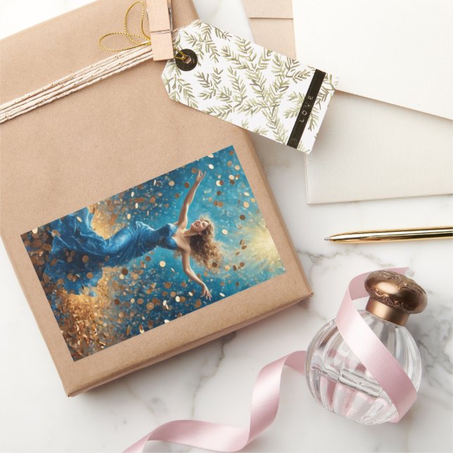 Shower of Luck  Rectangular Sticker (Gifting)