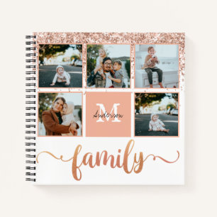 Shower of Pink Glitter Several Photos Collage Note Notebook