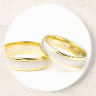 Shower Party Bride Groom Love Wedding Rings Coaster